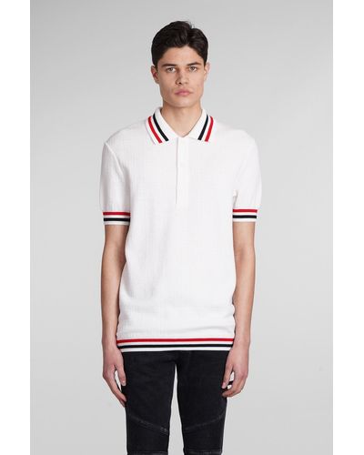 Balmain Polo In Beige Wool - White