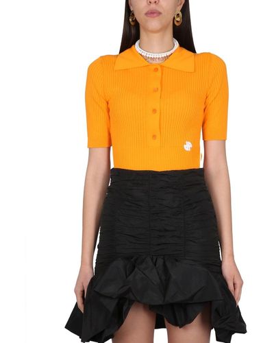 Patou Cotton Polo Shirt - Orange