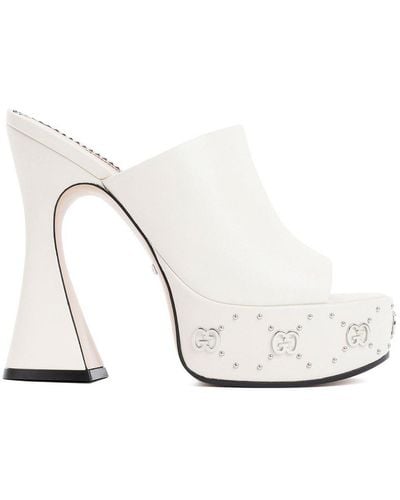 Gucci Janaya Platform Slide Sandals Shoes - White