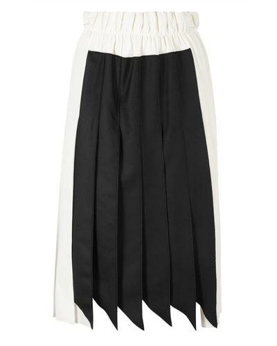 Victoria Beckham Pleated Panel Detail Skirt - Black