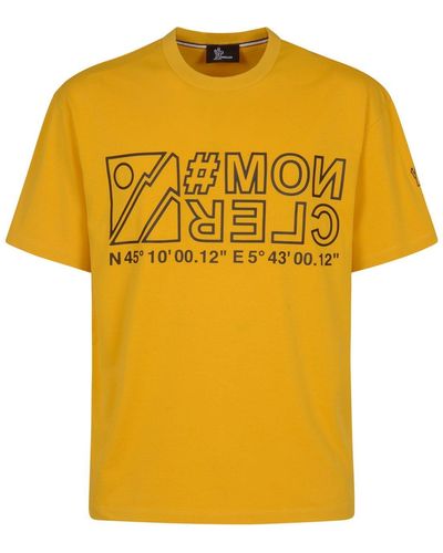 3 MONCLER GRENOBLE Logo Printed Crewneck T-shirt - Yellow