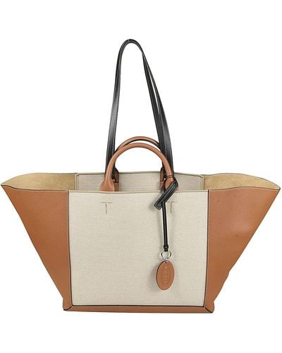 Tod's Cln Shopper Bag - Natural