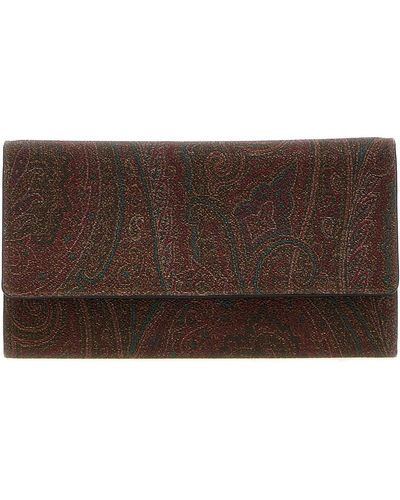 Etro Wallet On Chain 'Paisley' - Brown