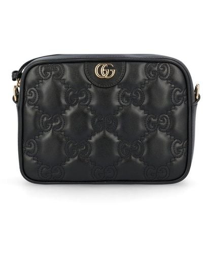 Gucci Matelassé Small Leather Shoulder Bag - Black