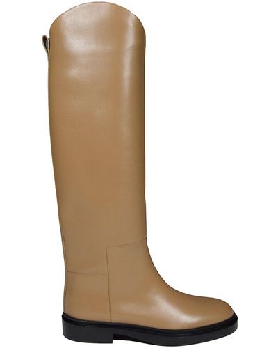 Jil Sander Almond-toe Knee-length Boots - Brown