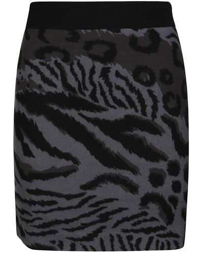 KENZO Animal Print Mini Skirt - Black