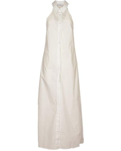 WEILI ZHENG Sleeveless Long Shirt Dress - White
