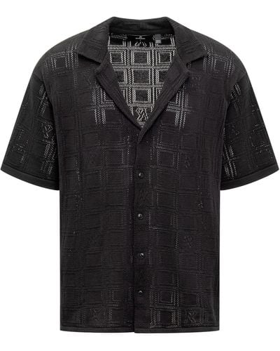 Represent Shirt With Geometric Pattern - Black