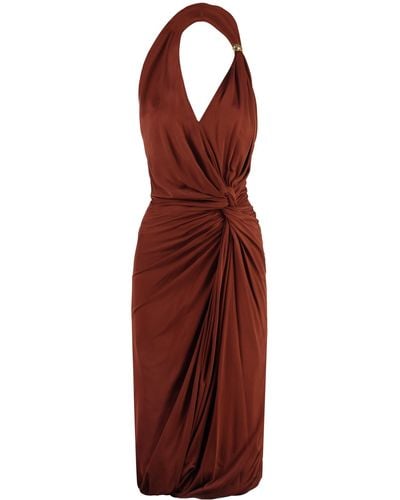 Bottega Veneta Draped Jersey Dress - Red