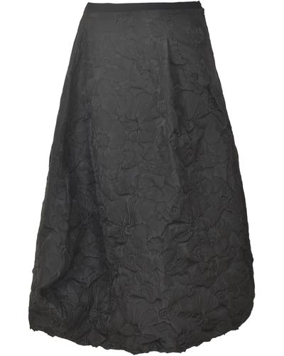 Marc Le Bihan Floral Embossed Skirt - Gray