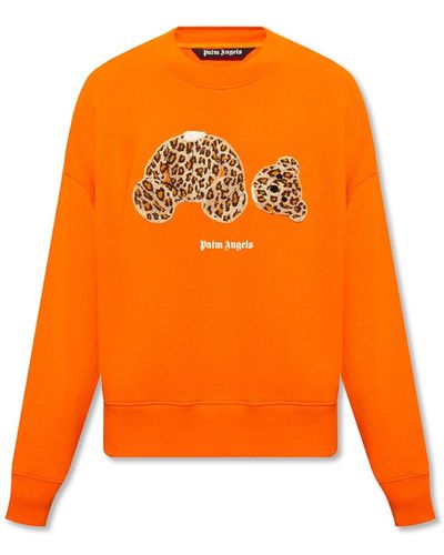 Palm Angels Cotton Logo Sweatshirt - Orange