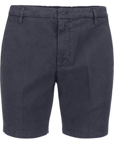Dondup Manheim - Cotton Blend Shorts - Blue