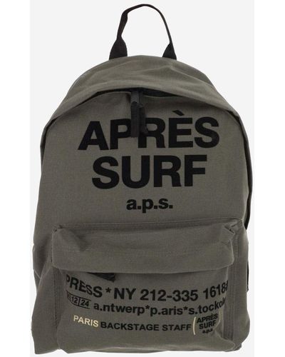 APRÈS SURF Technical Fabric Backpack With Logo - Gray