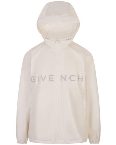 Givenchy Off Technical Fabric Windbreaker Jacket - White