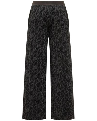 Palm Angels Pa Trousers In Jacquard - Black