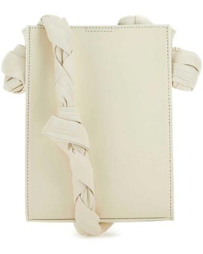 Jil Sander Ivory Leather Tangle Shoulder Bag - Natural