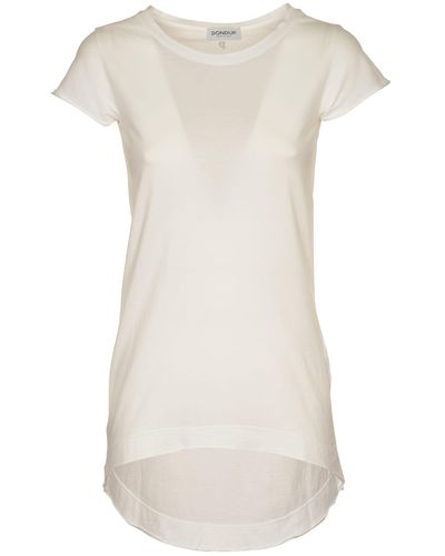 Dondup Capped Sleeve Long T-Shirt - White