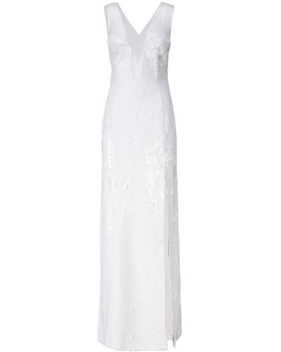 Genny Sequined Evening Dress - White