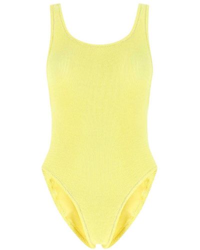 Reina Olga Ruby Stretch Design Sleeveless Swimsuit - Yellow