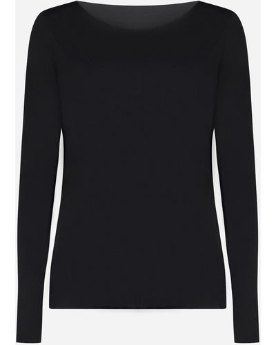 Wolford Aurora Modal Long Sleeved T-Shirt - Black
