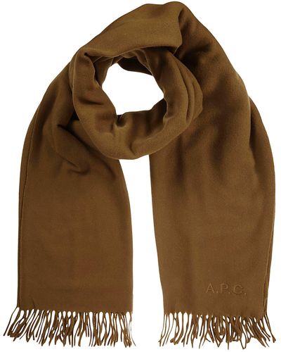 A.P.C. Echarpe Alix Brodee in Natural for Men | Lyst