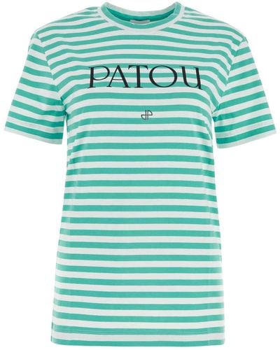 Patou Embroidered Cotton T-Shirt - Green