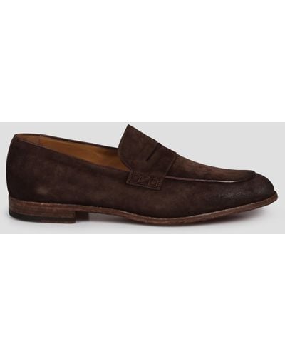 Corvari Brushed Suede Loafers - Brown