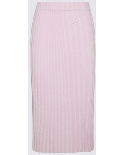 Maison Kitsuné Lilac Cotton Skirt - Pink
