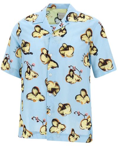Paul Smith Orchidea Viscose And Cotton Shirt - Blue