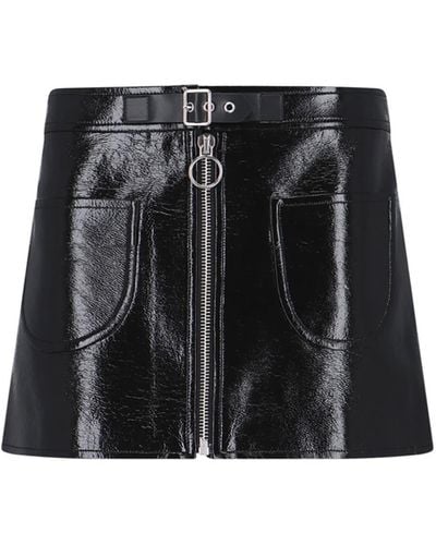 Courreges "buckled Zipped" Mini Skirt - Black