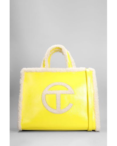 UGG Shopper Crinkle M Shoulder Bag In Yellow Leather