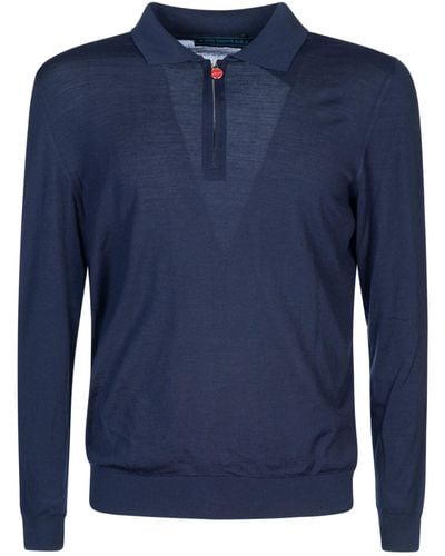 Kiton Long-Sleeved Polo Shirt - Blue