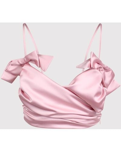 Fiorucci Satin Effect Top With Bows - Pink