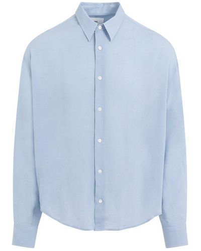Ami Paris Long-Sleeved Buttoned Shirt - Blue
