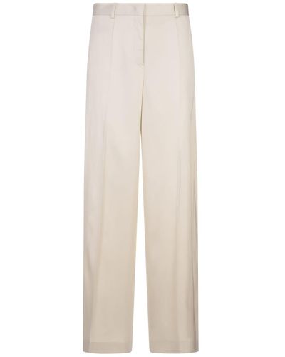 Jil Sander Trousers With Satin Detailing - White