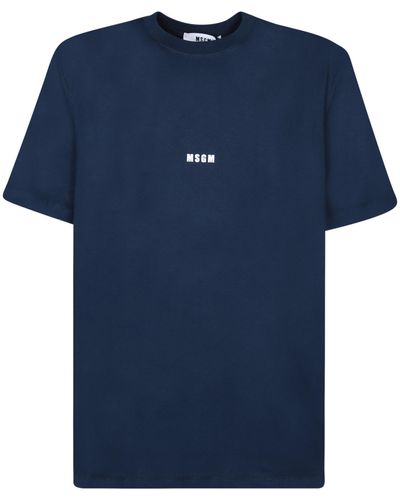 MSGM T-Shirt With Logo - Blue