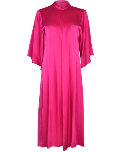Forte Forte Flared Cuffs Band Collar Dress - Pink