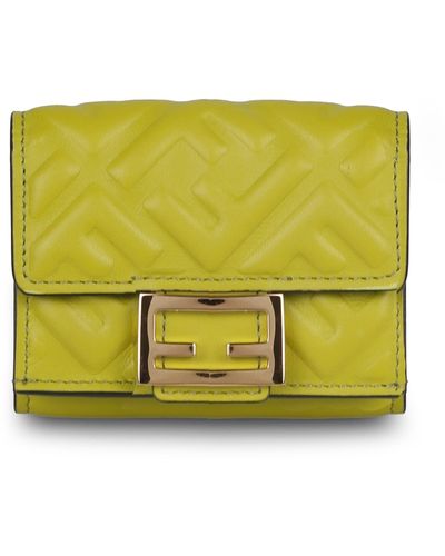 Fendi Tri-Fold Baguette Wallet - Yellow