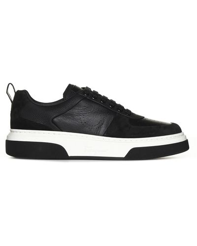 Ferragamo Cassina Low Sneakers Shoes - Black