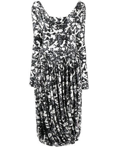 Stella McCartney Graphic Printed Jersey Dress - Black