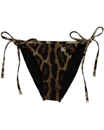 Dolce & Gabbana Animal Bikini Bottom - Black