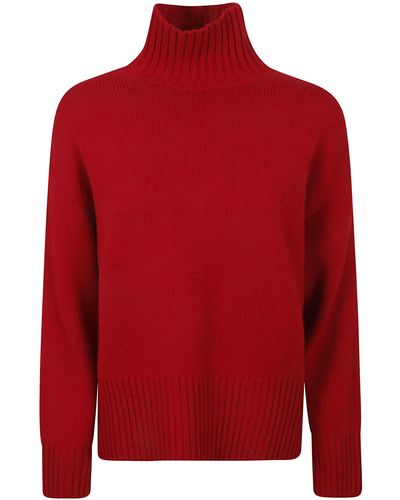 Be You Ribbed Neck Sweater - Red