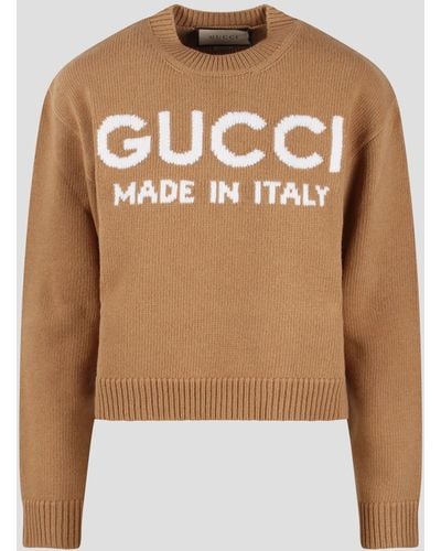 Gucci Intarsia Wool Top - Brown