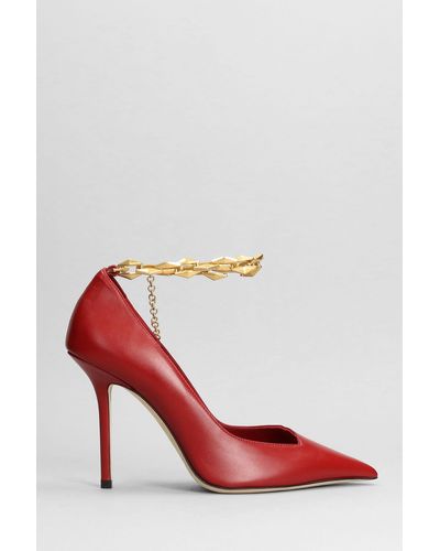 Jimmy Choo diamond Talura Leather Pumps in Red Lyst UK