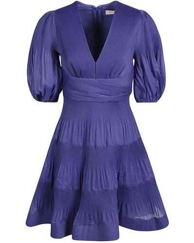 Zimmermann Pleated Mini Dress - Blue
