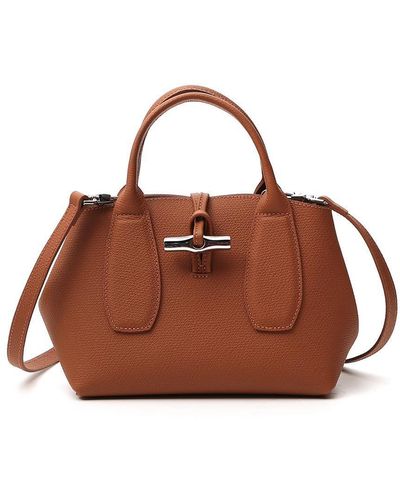Longchamp Roseau Small Top Handle Bag - Brown