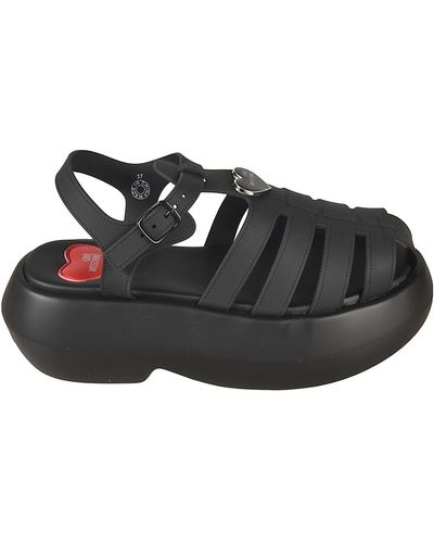 Love Moschino Platform Backstrap Sandals - Black