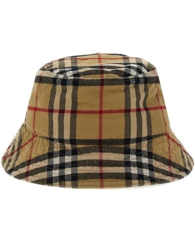 Burberry Bucket Hat Check Hats - Green