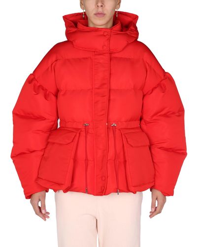 McQ Down Jacket With Graffito Logo Print - Red