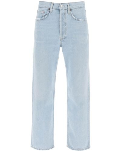 Agolde Lana Crop Mid Rise Vintage Straight Jeans - Blue